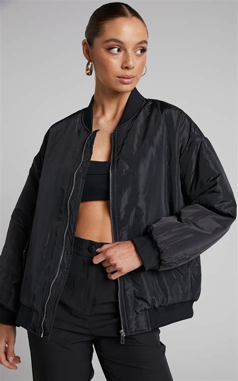 black oversized bomber